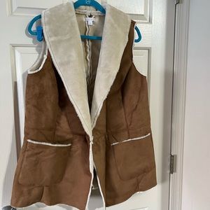 NWT Faux Suede/Fur Vest